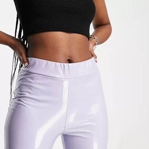 ASOS DESIGN vinyl skinny pants in lilac